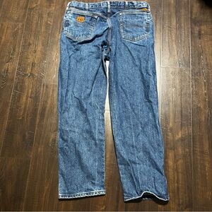 Wrangler Riggs Workwear Flame Resistant men’s denim blue jeans 38 x 30